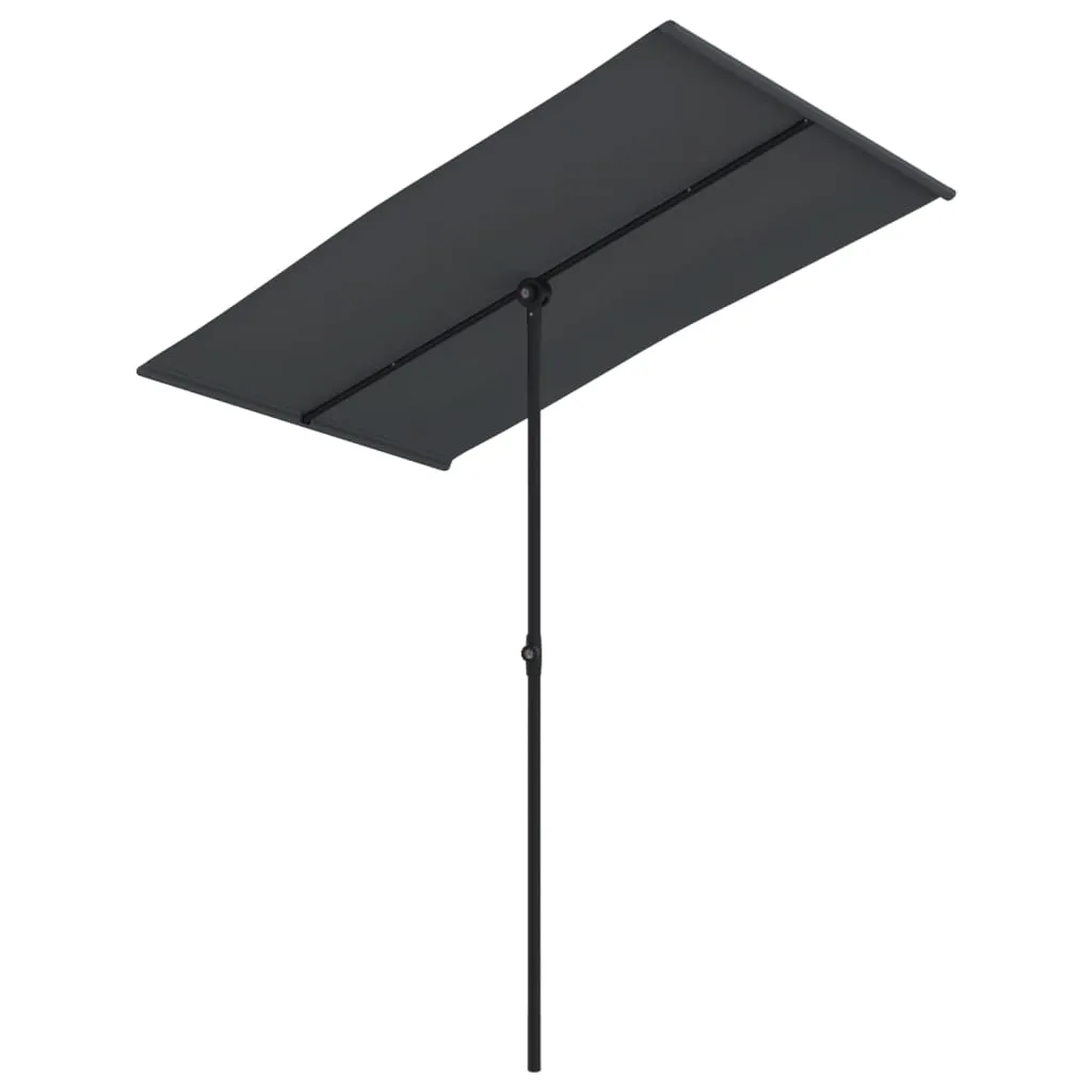 Outdoor Parasol with Aluminium Pole 180x110 cm Black