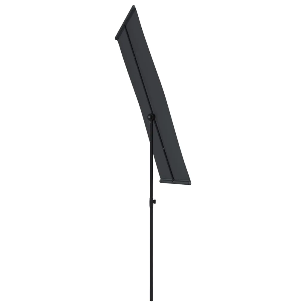 Outdoor Parasol with Aluminium Pole 180x110 cm Black