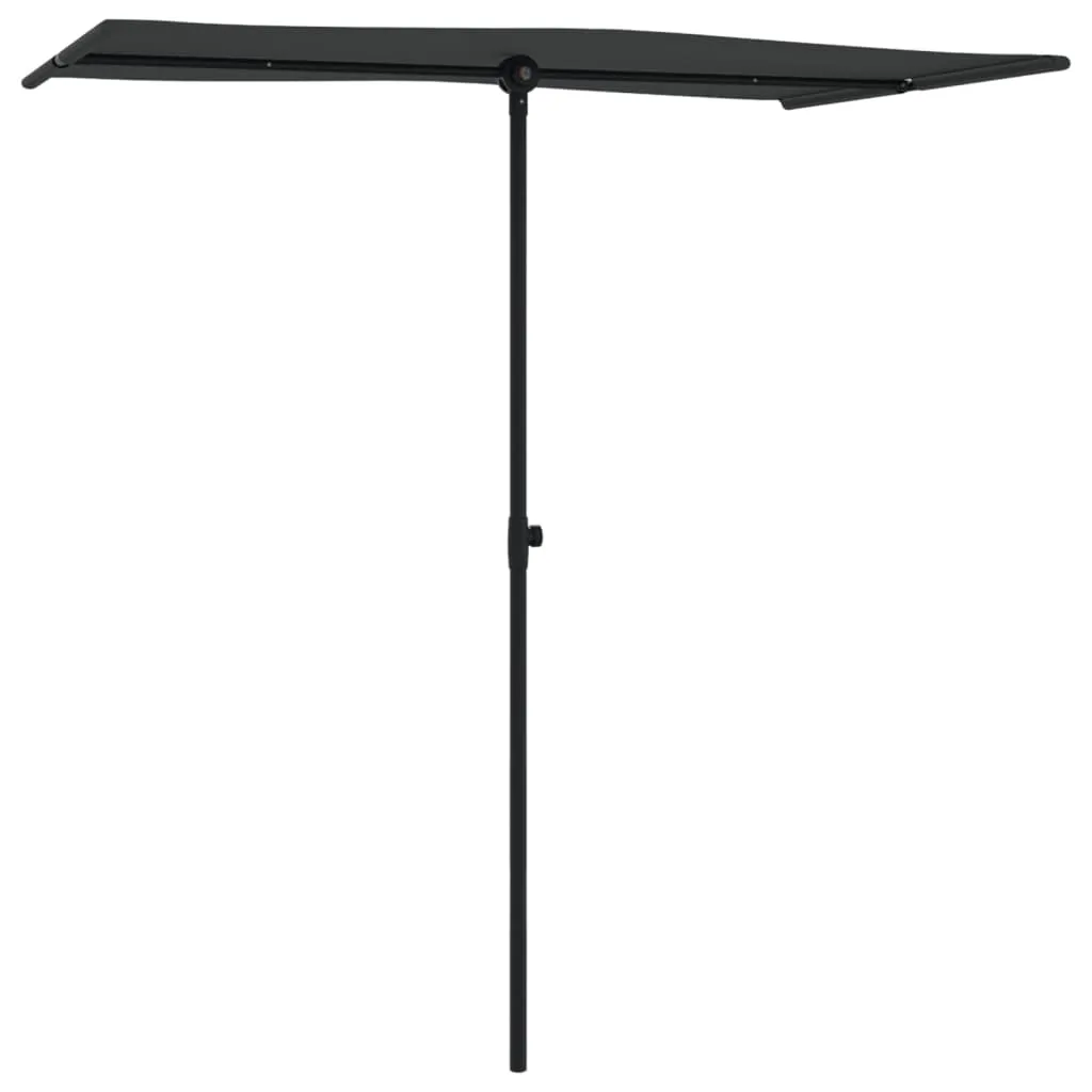 Outdoor Parasol with Aluminium Pole 180x110 cm Black
