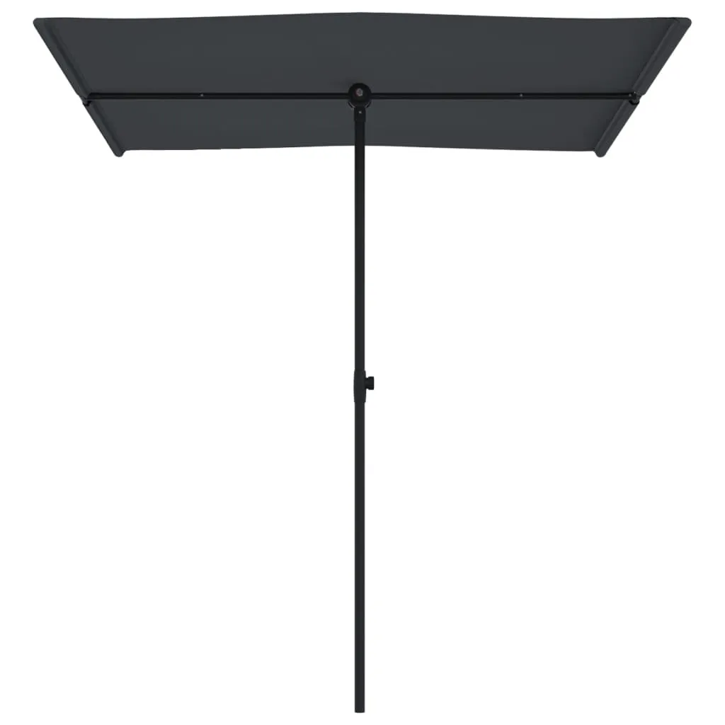 Outdoor Parasol with Aluminium Pole 180x110 cm Black
