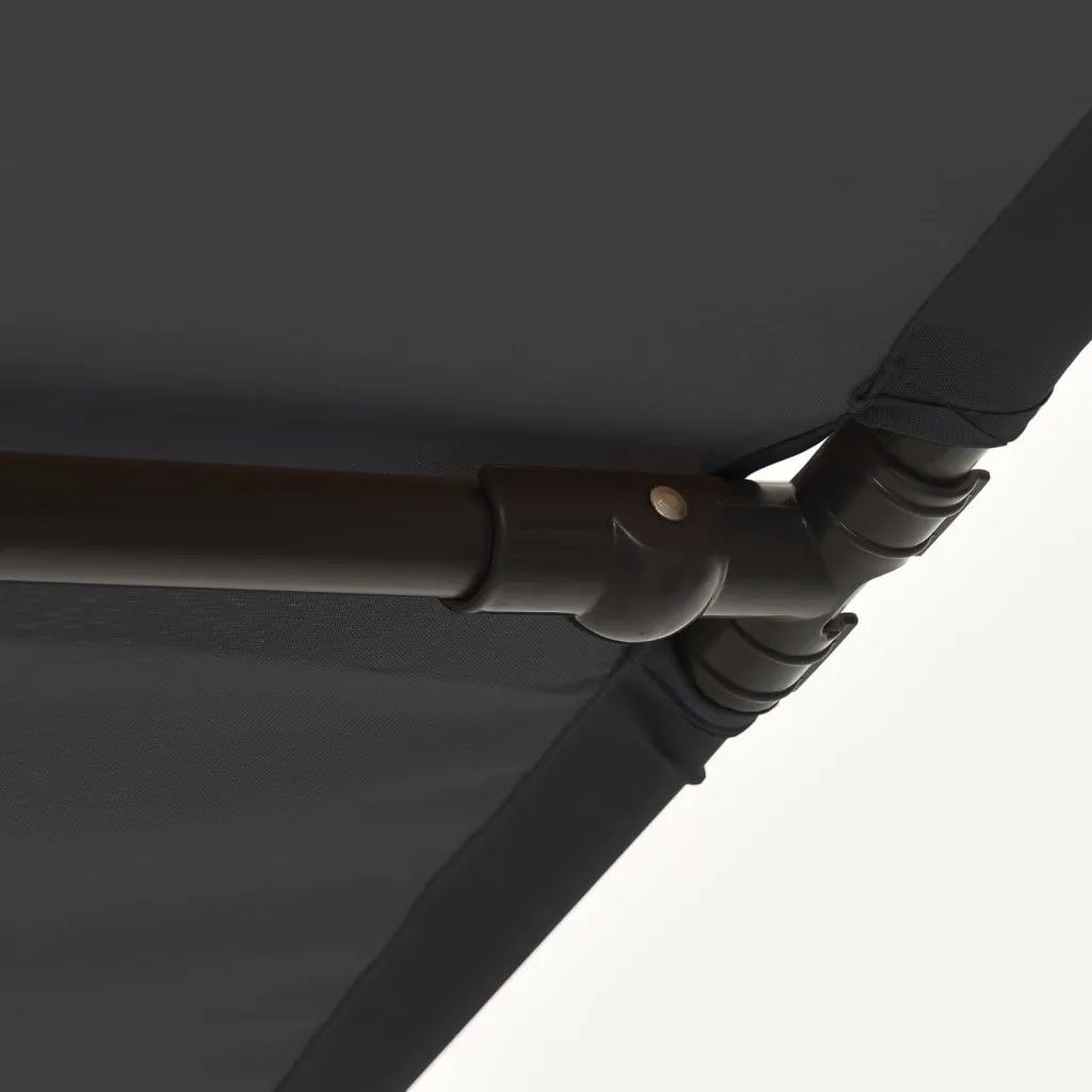 Outdoor Parasol with Aluminium Pole 180x110 cm Black