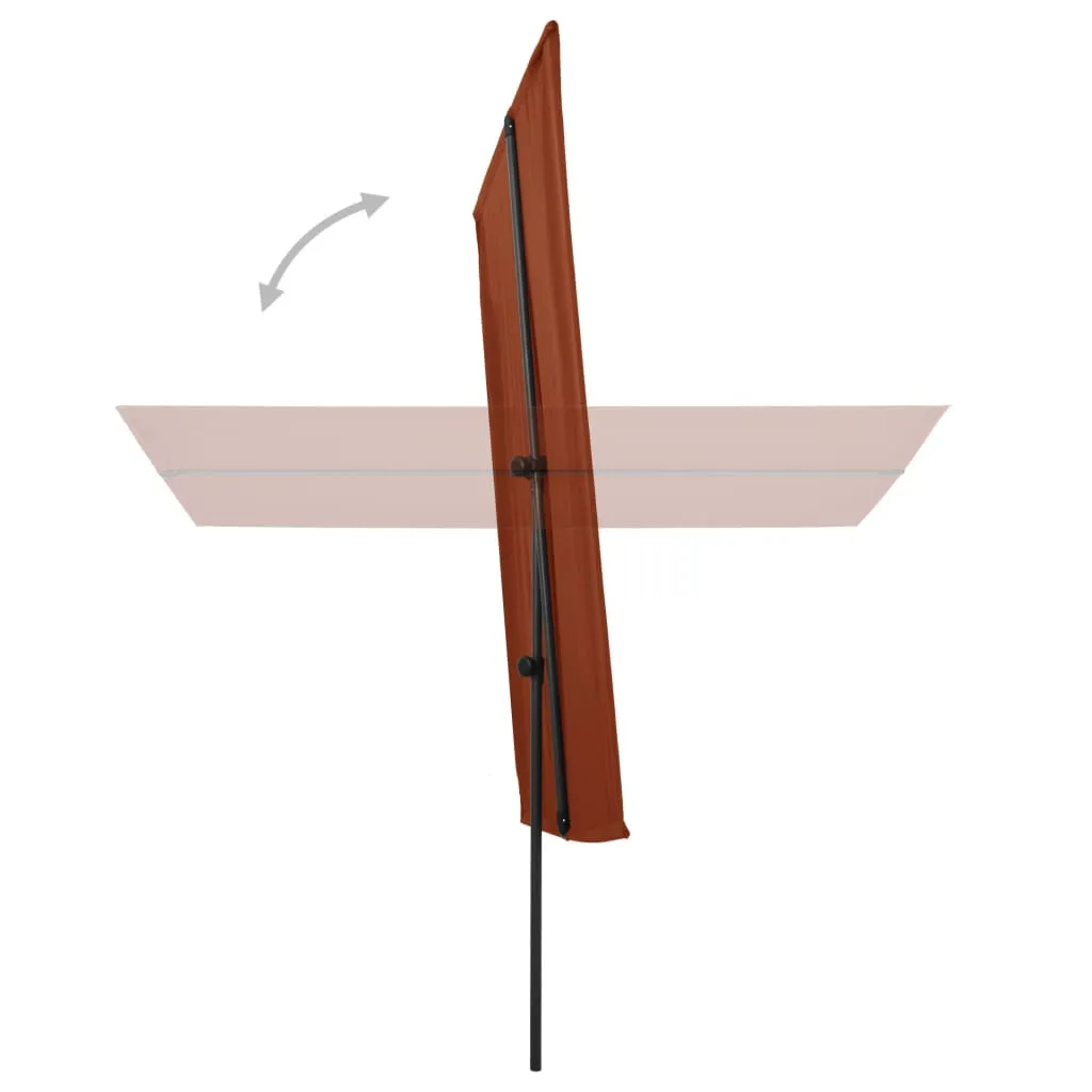 Outdoor Parasol with Aluminium Pole 180x130 cm Terracotta