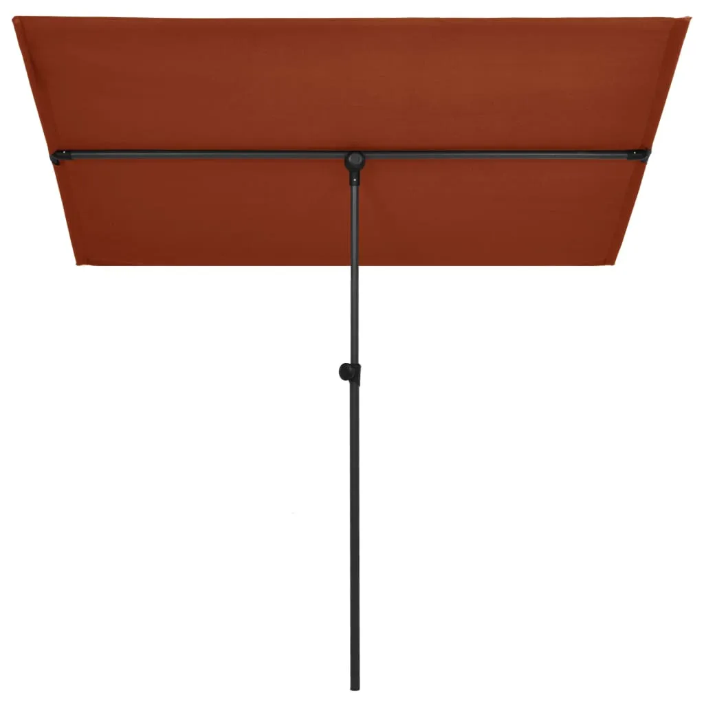 Outdoor Parasol with Aluminium Pole 180x130 cm Terracotta