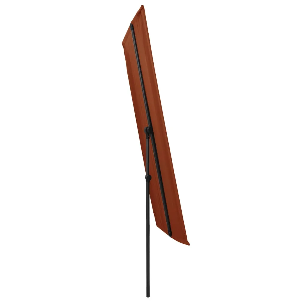 Outdoor Parasol with Aluminium Pole 180x130 cm Terracotta
