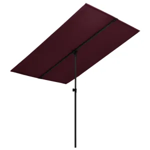 Outdoor Parasol with Aluminium Pole 2x1.5 m Bordeaux Red