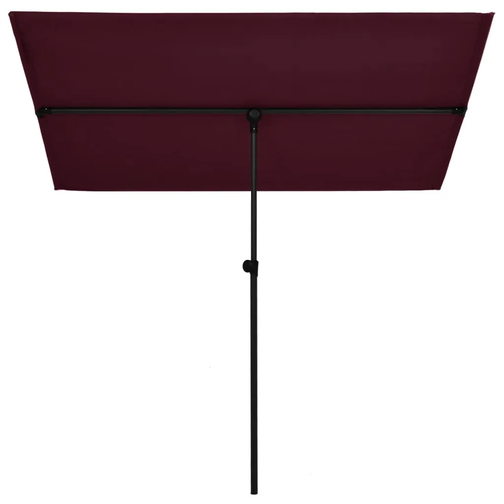 Outdoor Parasol with Aluminium Pole 2x1.5 m Bordeaux Red