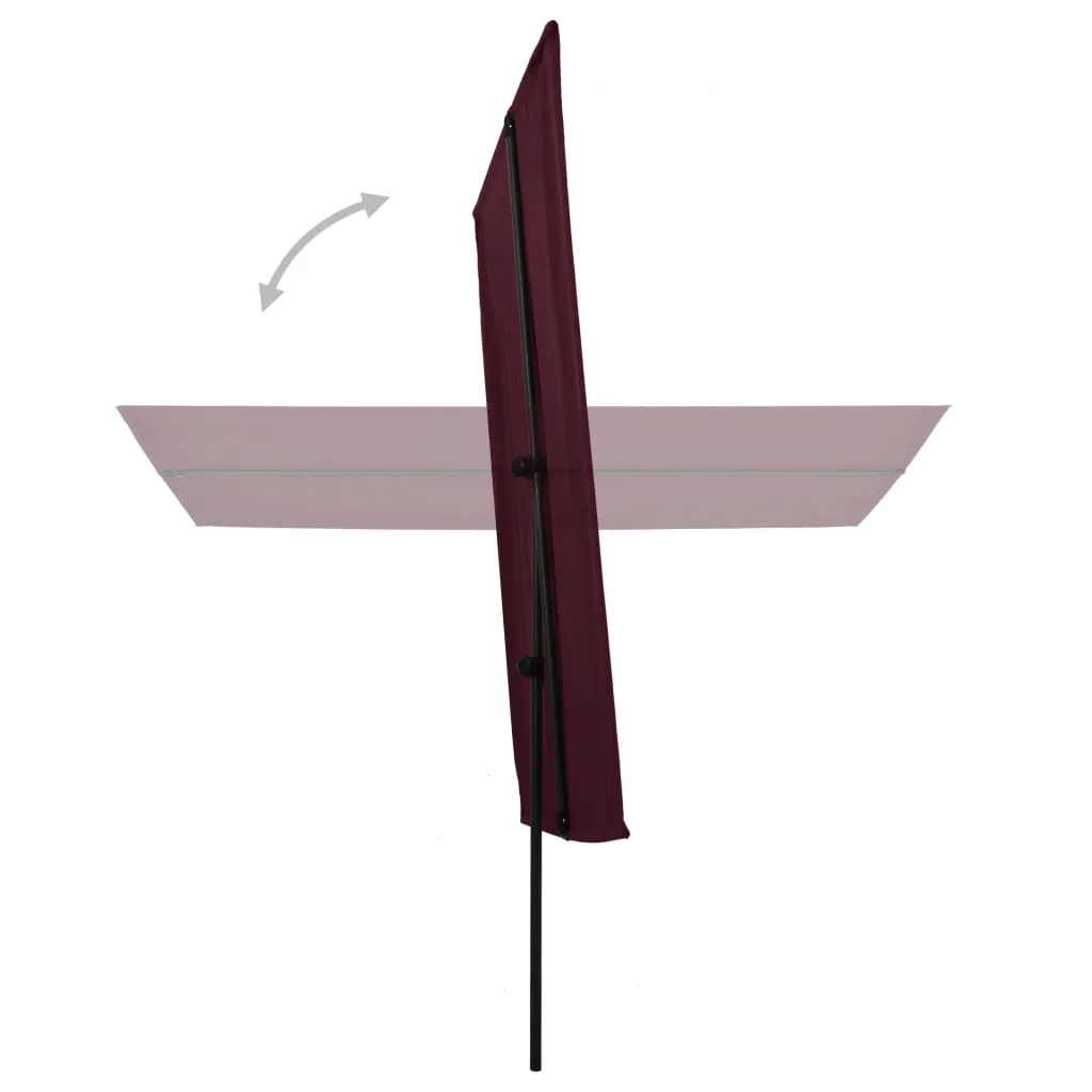 Outdoor Parasol with Aluminium Pole 2x1.5 m Bordeaux Red