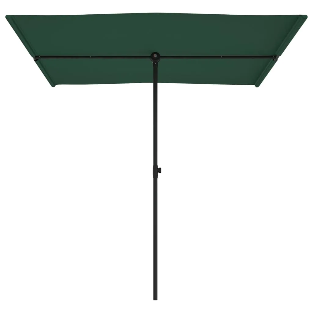 Outdoor Parasol with Aluminium Pole 2x1.5 m Green