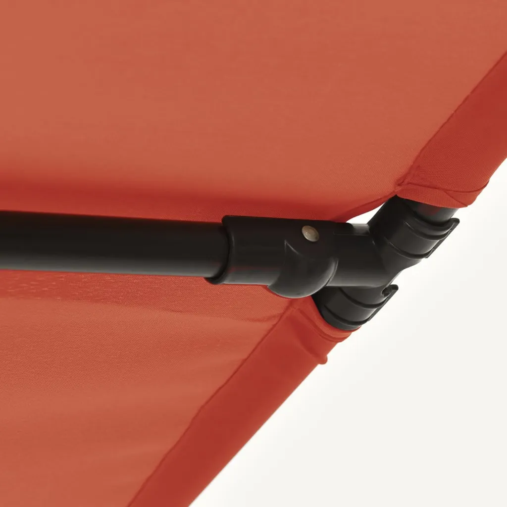 Outdoor Parasol with Aluminium Pole 2x1.5 m Terracotta