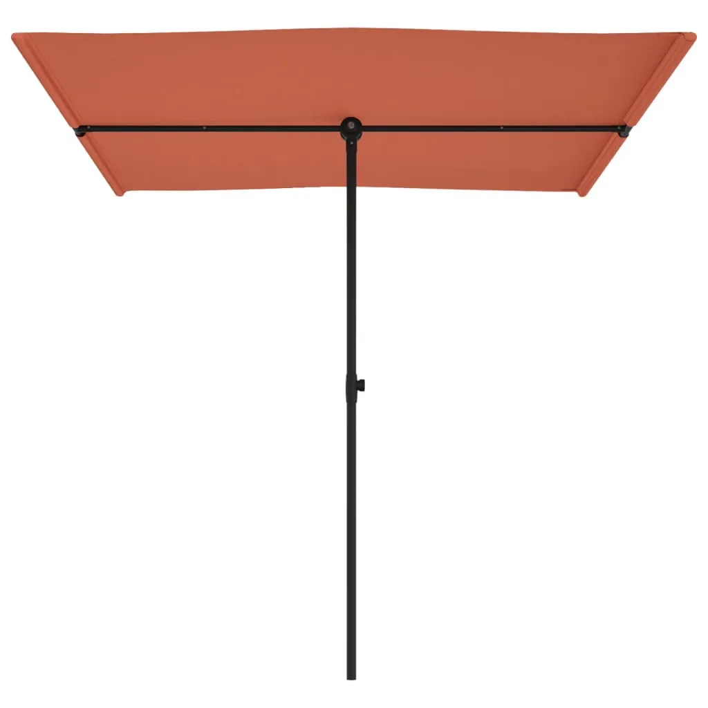 Outdoor Parasol with Aluminium Pole 2x1.5 m Terracotta