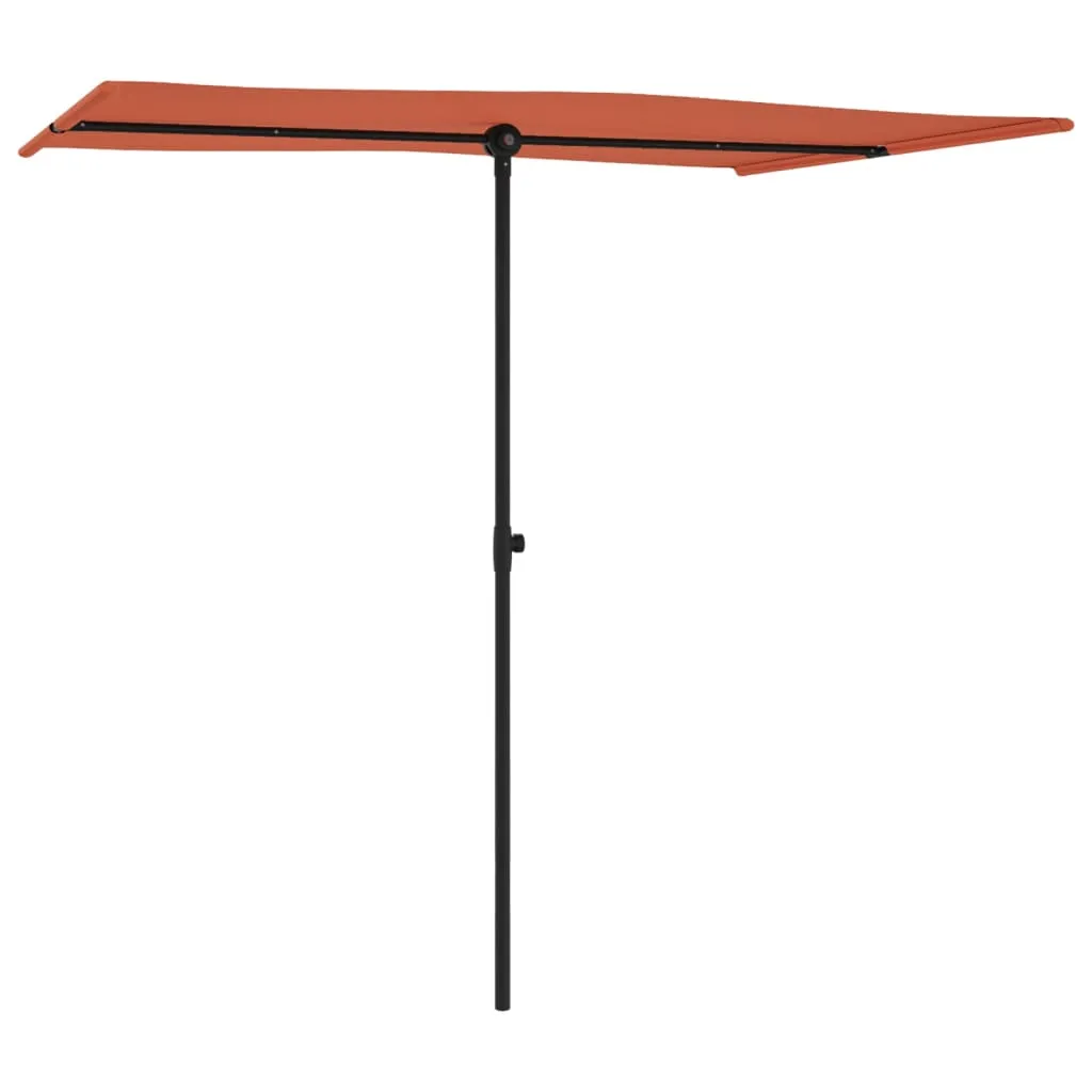 Outdoor Parasol with Aluminium Pole 2x1.5 m Terracotta