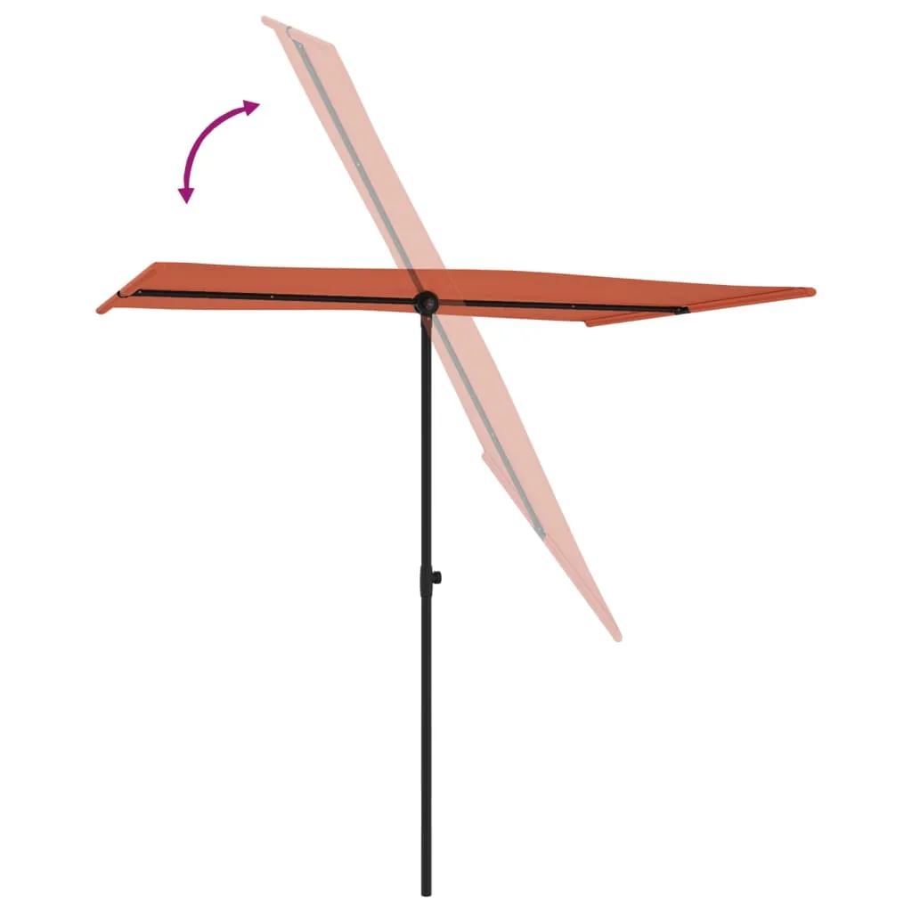Outdoor Parasol with Aluminium Pole 2x1.5 m Terracotta