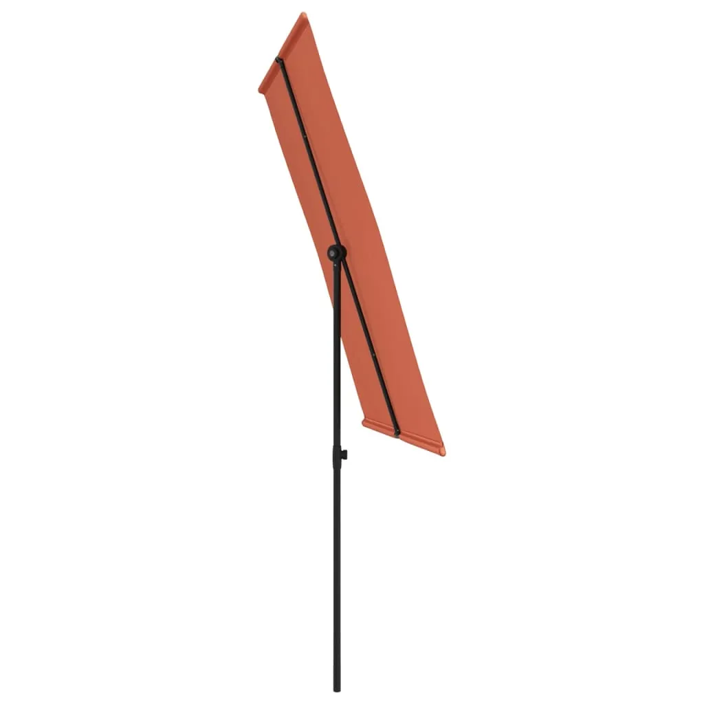 Outdoor Parasol with Aluminium Pole 2x1.5 m Terracotta