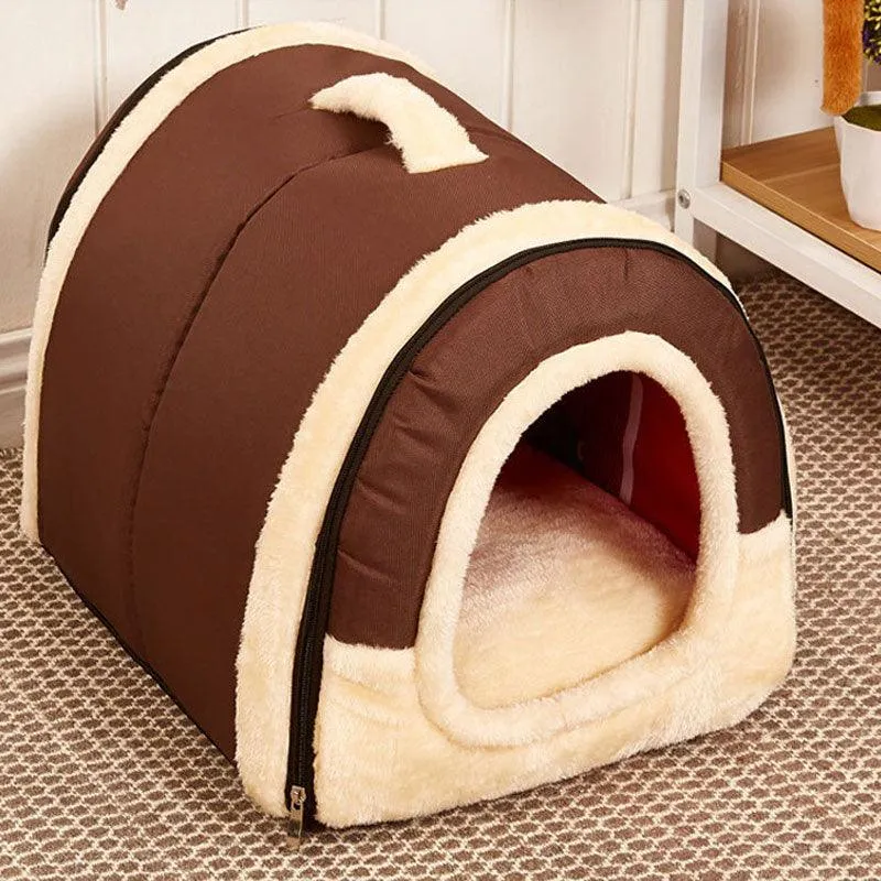 Pet's Collapsible Design Printed Warm Bed