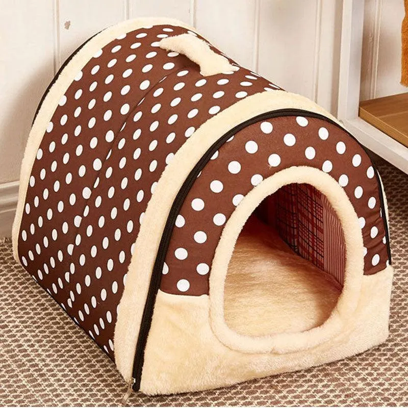 Pet's Collapsible Design Printed Warm Bed