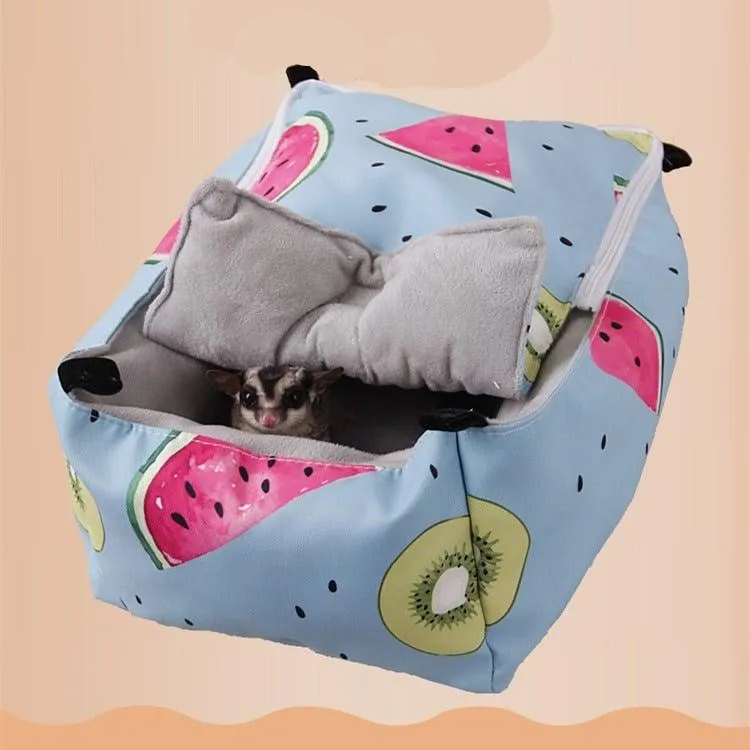 Printed Cotton Bed for Small Pets