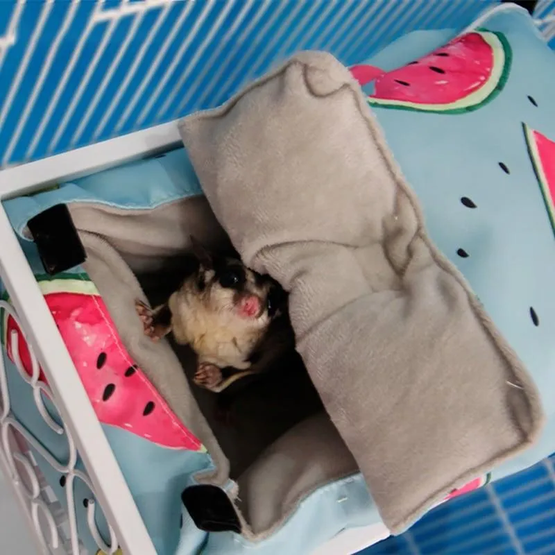 Printed Cotton Bed for Small Pets