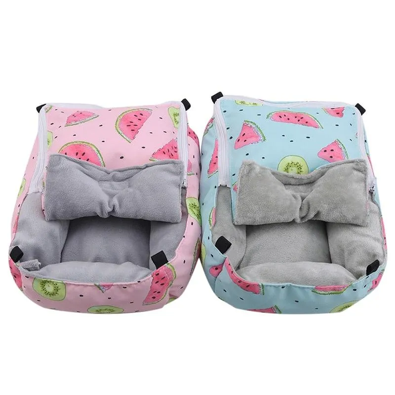 Printed Cotton Bed for Small Pets