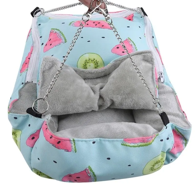 Printed Cotton Bed for Small Pets