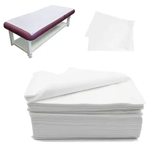 ROYALFLAG Non-Woven Disposable Bed Sheet Waterproof and Oilproof for Train, Travel, Spa, Massage, Salon, Hotel, Clinic, Hospitals, Travel, Parlor, Home Care Multicolor 30"X72"10 Pcs (White)