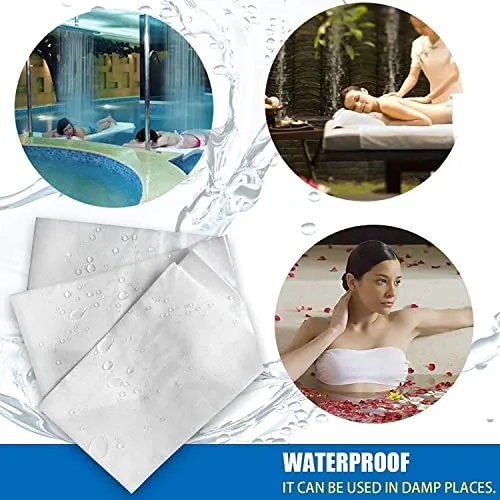 ROYALFLAG Non-Woven Disposable Bed Sheet Waterproof and Oilproof for Train, Travel, Spa, Massage, Salon, Hotel, Clinic, Hospitals, Travel, Parlor, Home Care Multicolor 30"X72"10 Pcs (White)