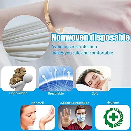 ROYALFLAG Non-Woven Disposable Bed Sheet Waterproof and Oilproof for Train, Travel, Spa, Massage, Salon, Hotel, Clinic, Hospitals, Travel, Parlor, Home Care Multicolor 30"X72"10 Pcs (White)