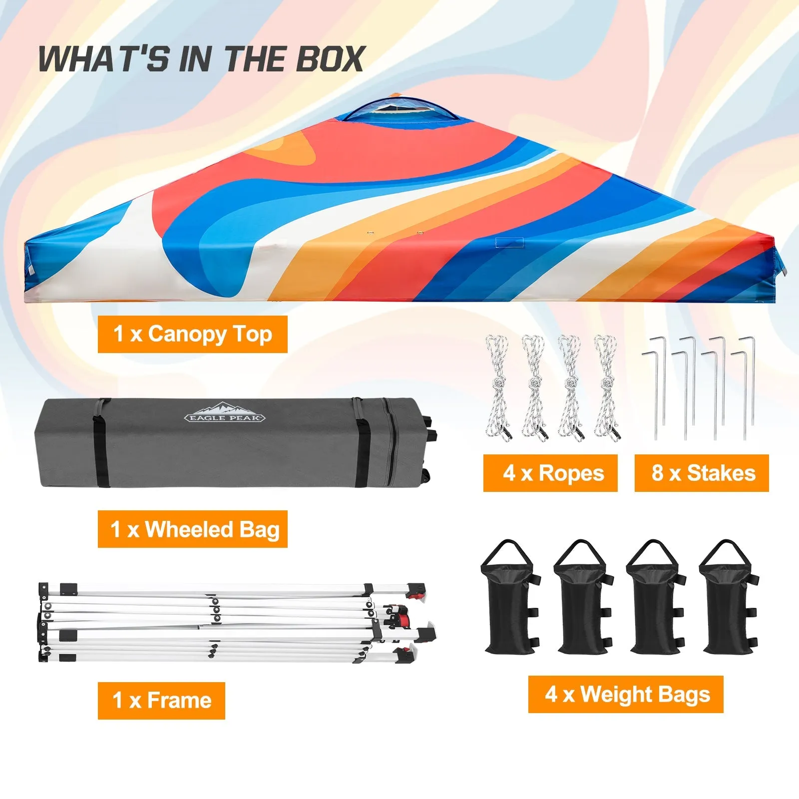 SHADE GRAPHiX Easy Setup 10x10 Pop Up Canopy Tent with Digital Printed Swirl Top
