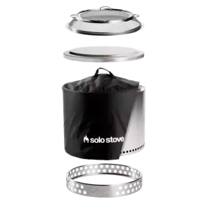 Solo Stove Stainless Steel Bonfire Backyard Bundle 2.0 - Portable &amp; "Smokeless"