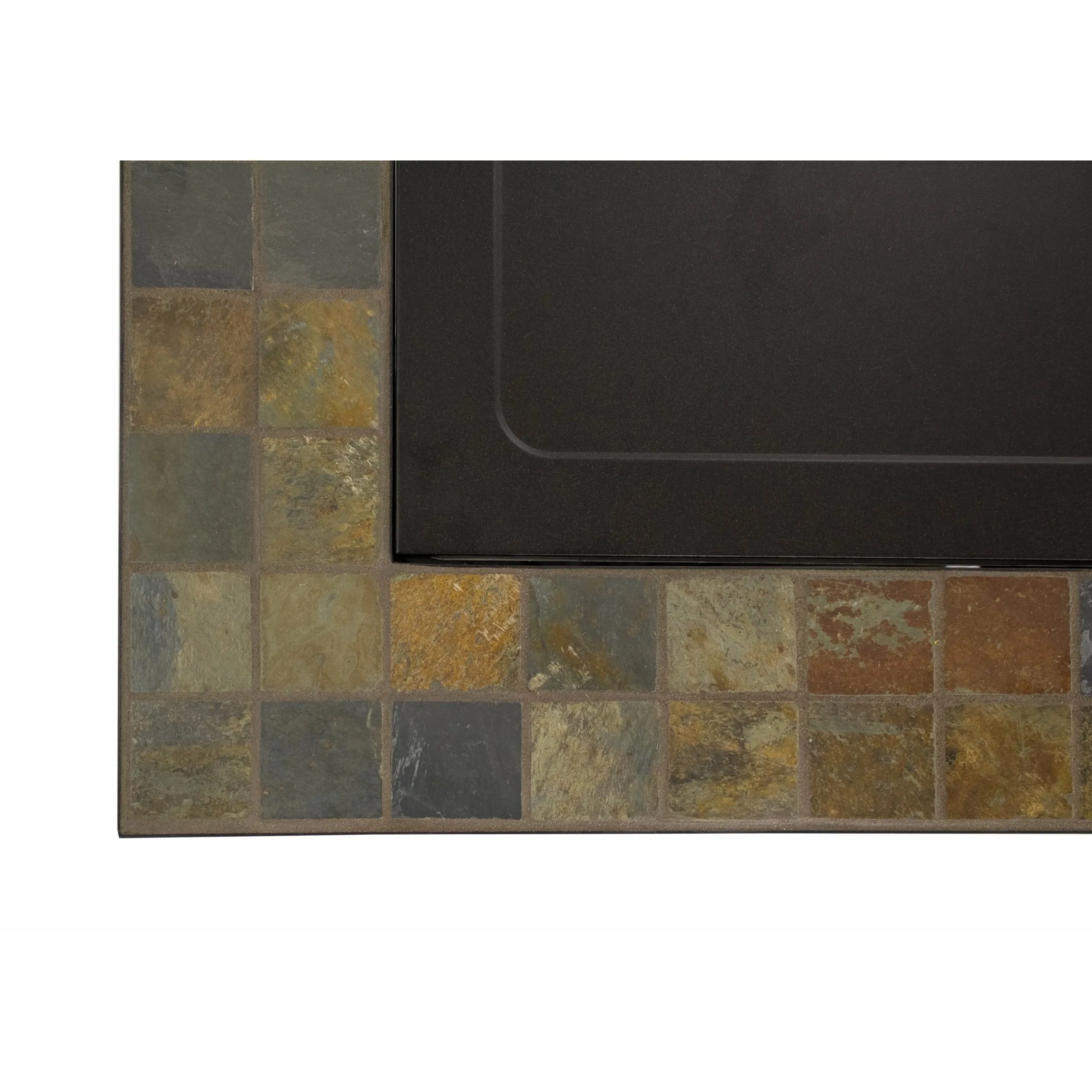 Square Slate Fire Pit in Bronze