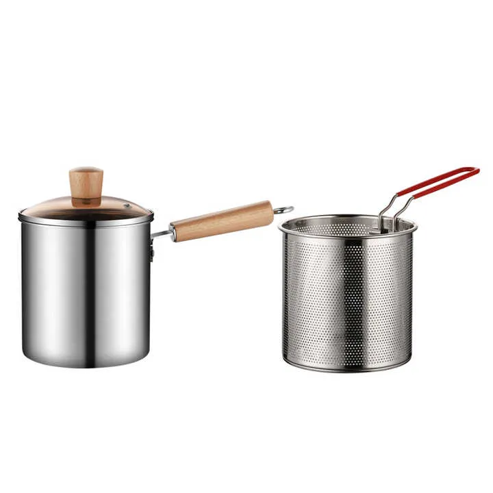 Stainless Steel Deep Fryer with Filter-مقلاة عميقة