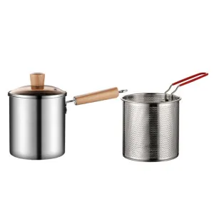 Stainless Steel Deep Fryer with Filter-مقلاة عميقة