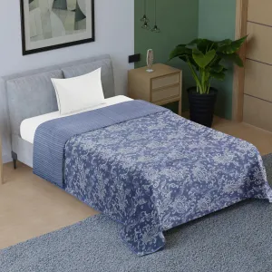 Super Soft Brushed Microfiber 150 GSM Cotton 3 Layer Breathable Single Dohar Lightweight Warm Bed Dohar Size 56X84 Blue Color