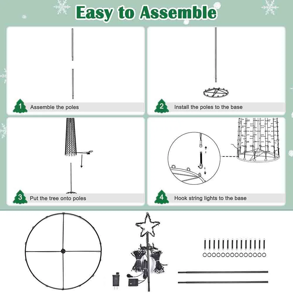 TheLAShop Multicolor Light Show Christmas Tree APP Control