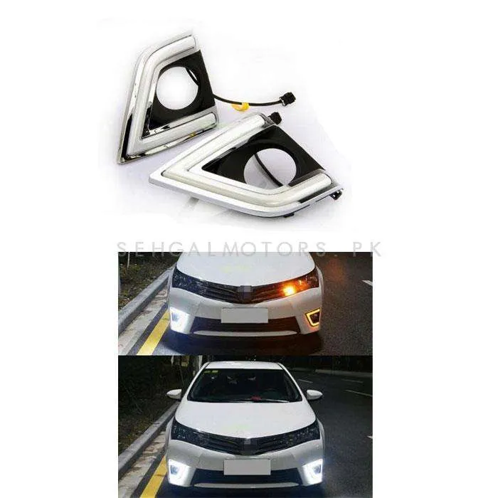 Toyota Corolla Smd Cob Fog Lamps Light Drl Covers - Model 2014-2017