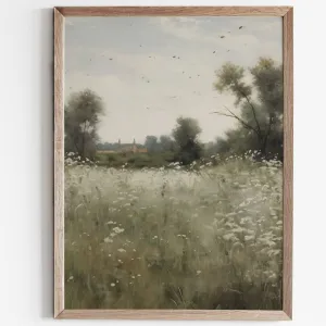 Vintage Field Landscape Art Print