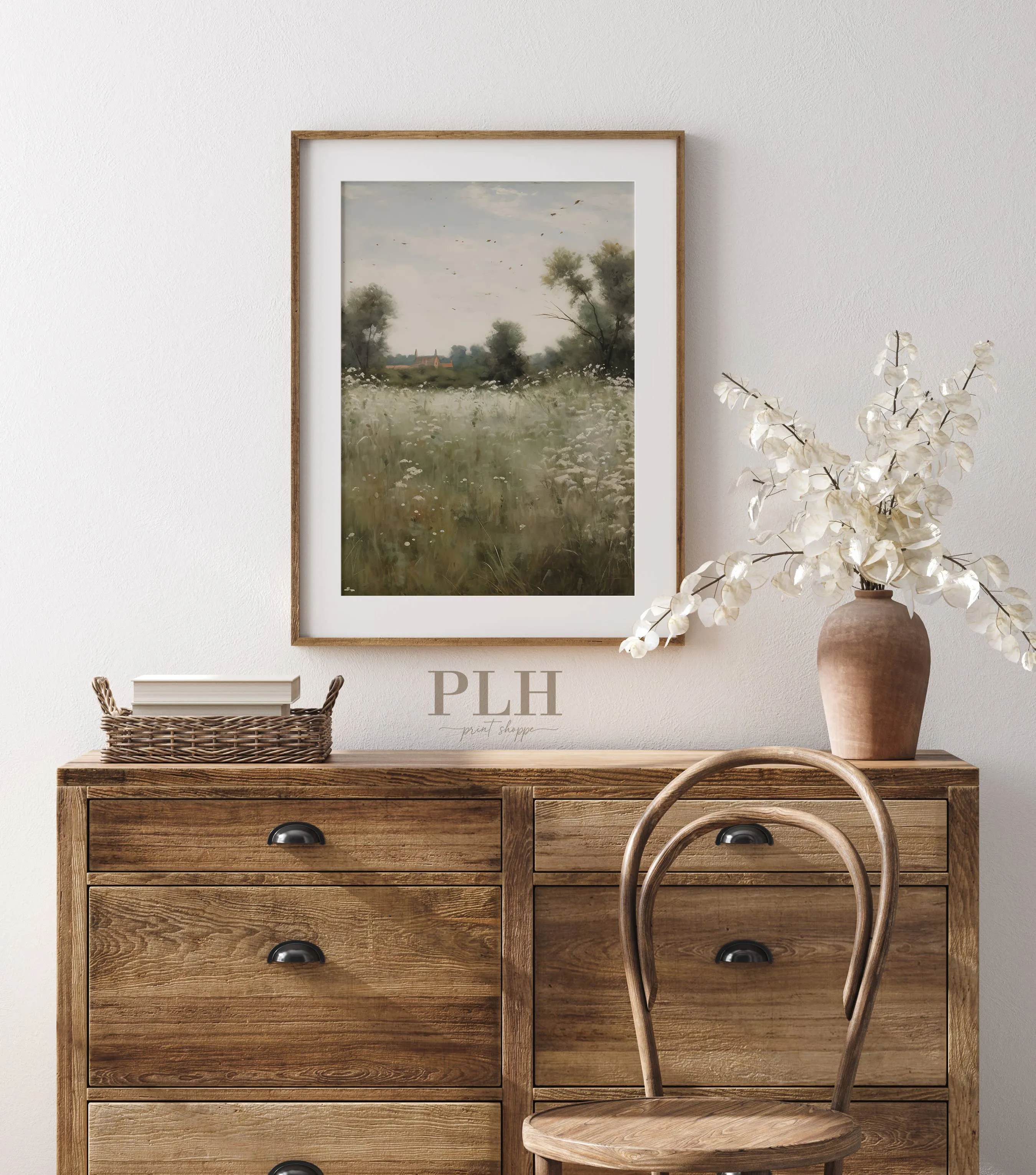 Vintage Field Landscape Art Print