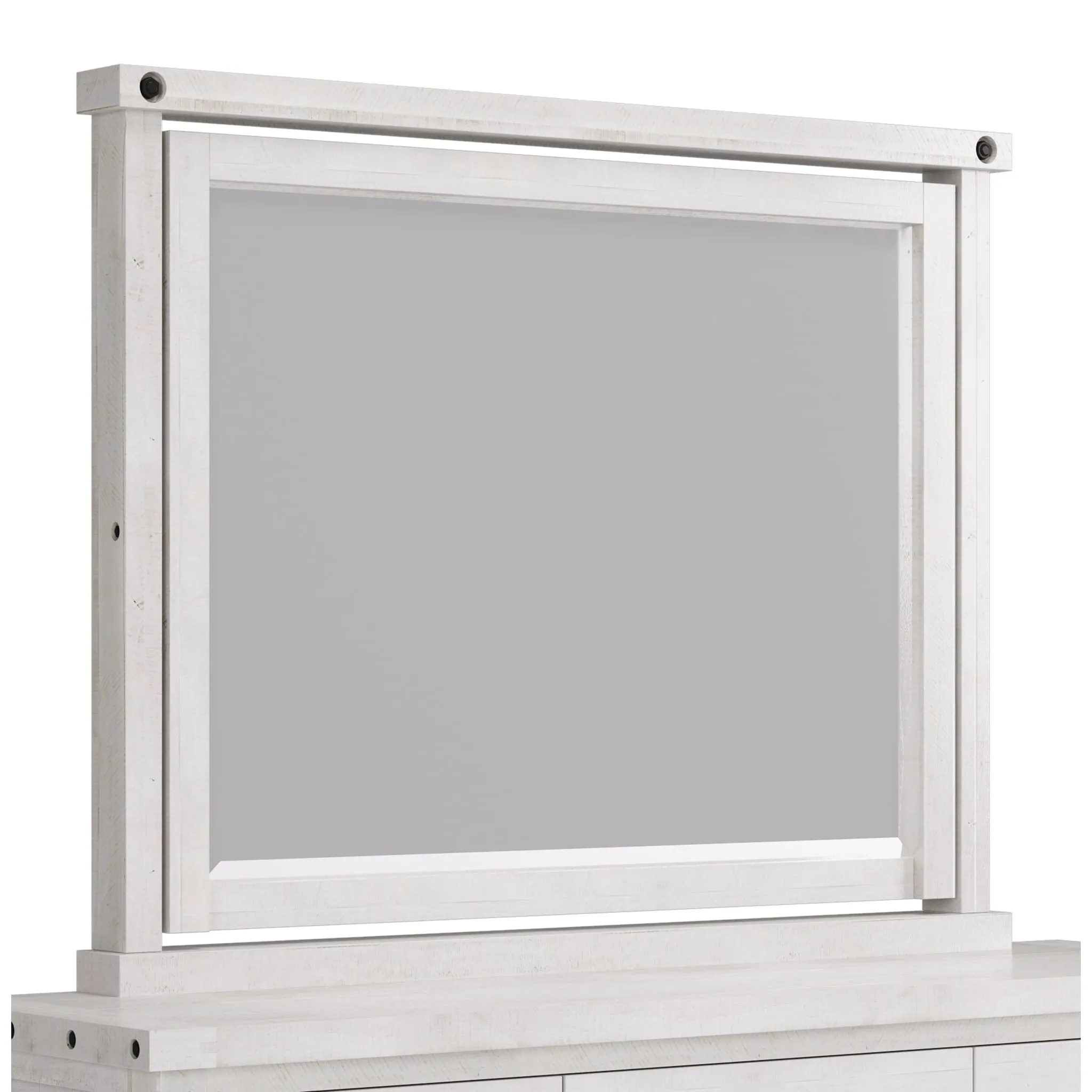 Yosemite Solid Wood Mirror in Rustic White